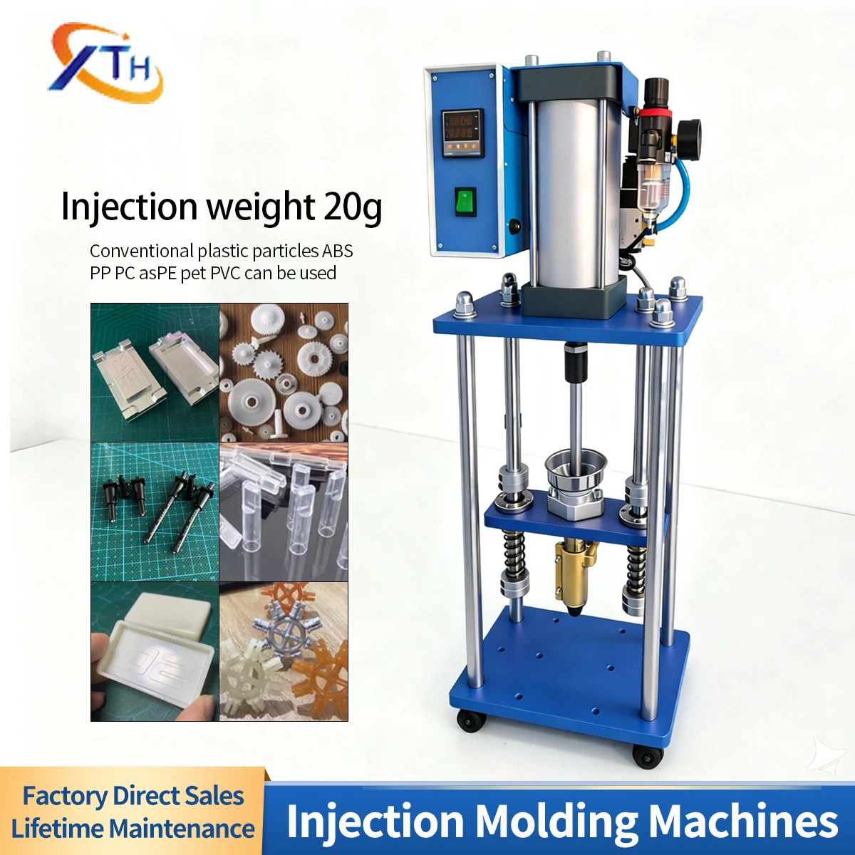 20g Vertical Injection Molding Machine Desktop Mini Lab Use for ABS PVC PP PC PET Polymer Plastic Molding for USB Plug110V/220V